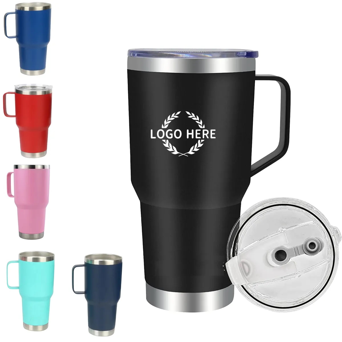 30oz Stainless Steel Coffee Tumbler with Handle 2