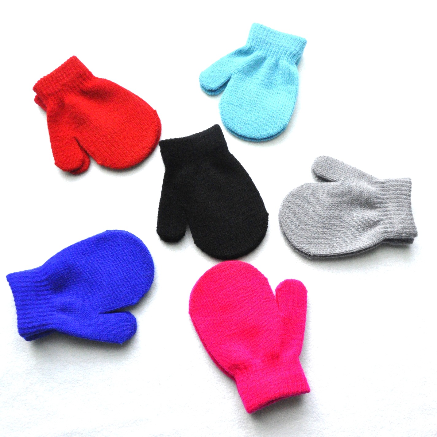 Acrylic Knitted Solid Color Gloves For Kid's /Children-Mitten Style 5