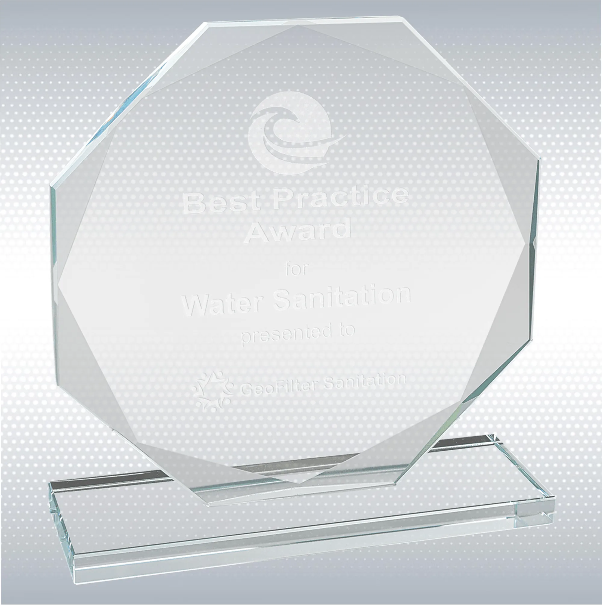 Octagon Clear Glass Award 13