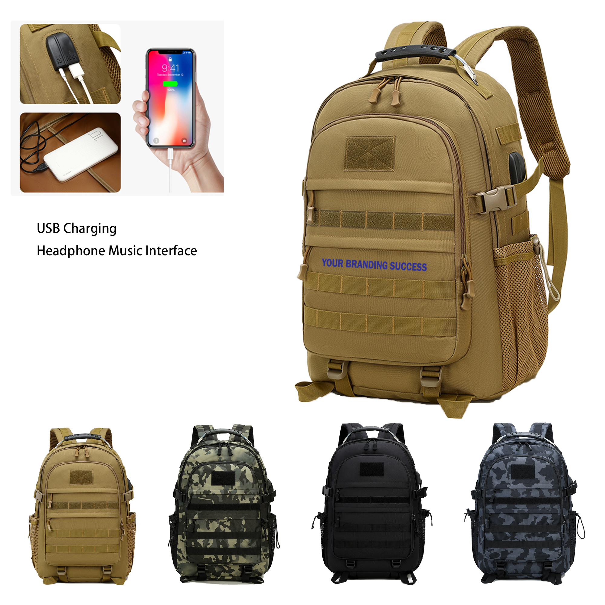 Camping Backpack with USB Charging Port 2