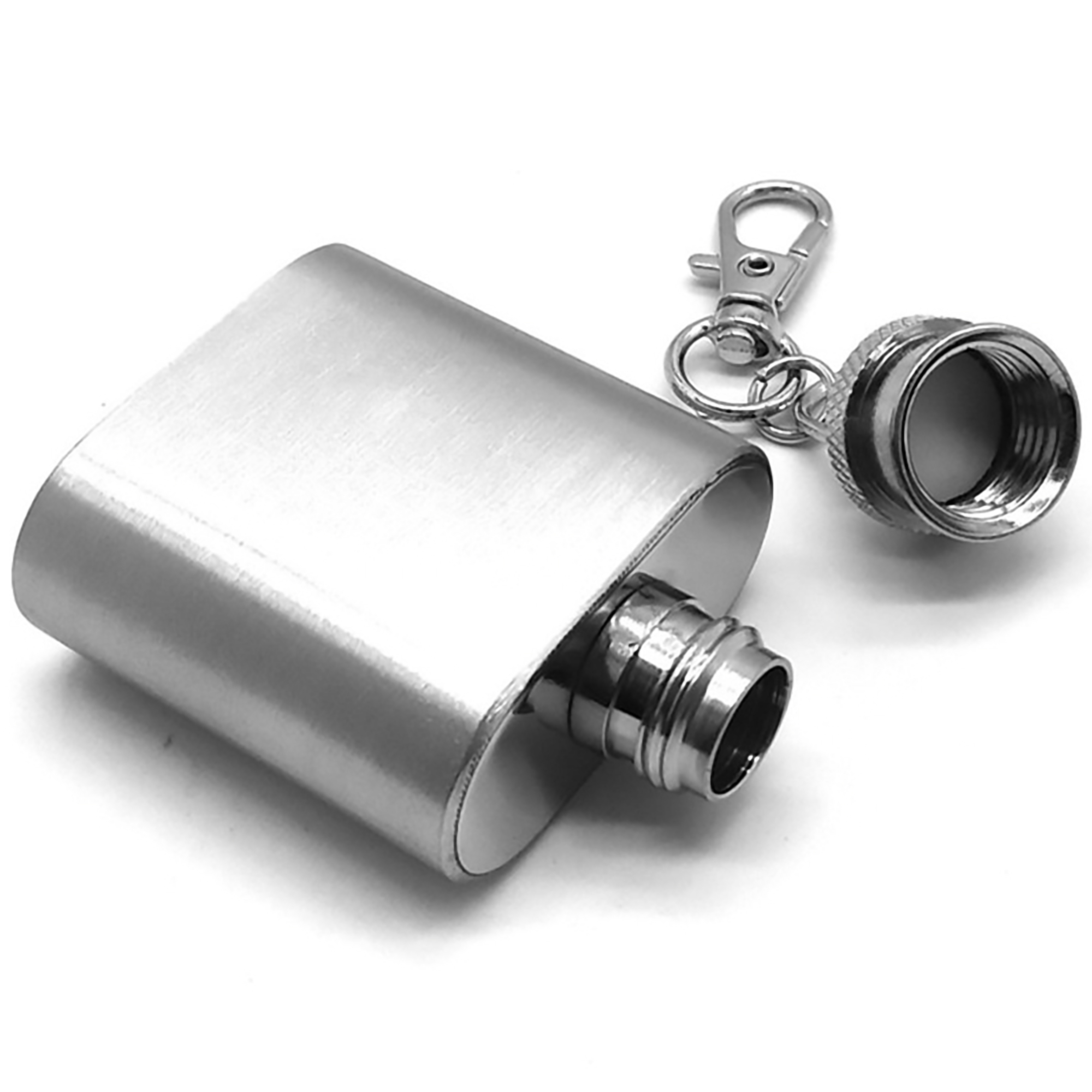 1 Oz. Stainless Steel Mini Flask w/Keychain 2