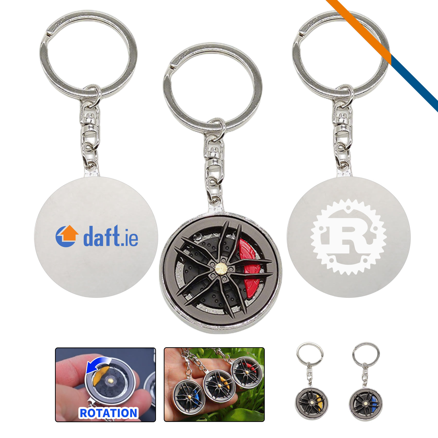 Rimit Wheel Hub Spinner Keychain 3