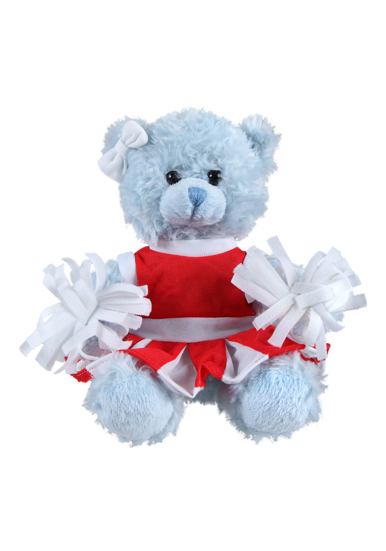 soft plush Blue Curly Sitting Bear with cheerleader outfit 3