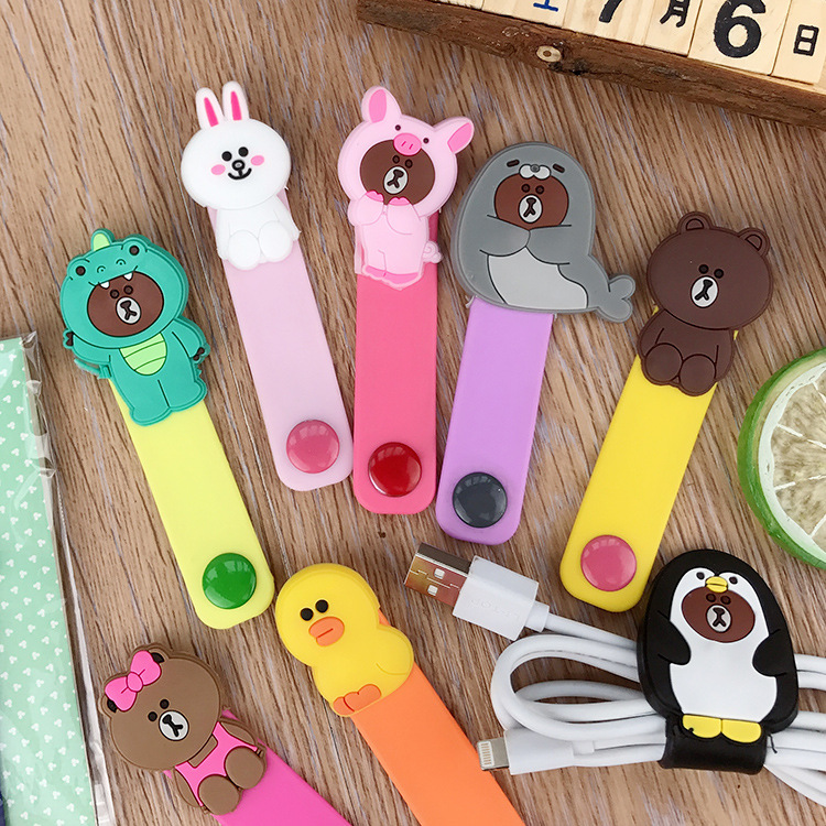 Cute Cartoon Animal Headphone Wire Ties,Fruit Shape Headphone Cord Winder, USB Cable Manager Keeper 2