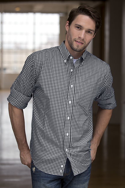 Easy-Care Gingham Check Shirt 44