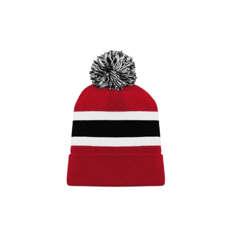 Knit Pom Beanie W/ Cuff 1