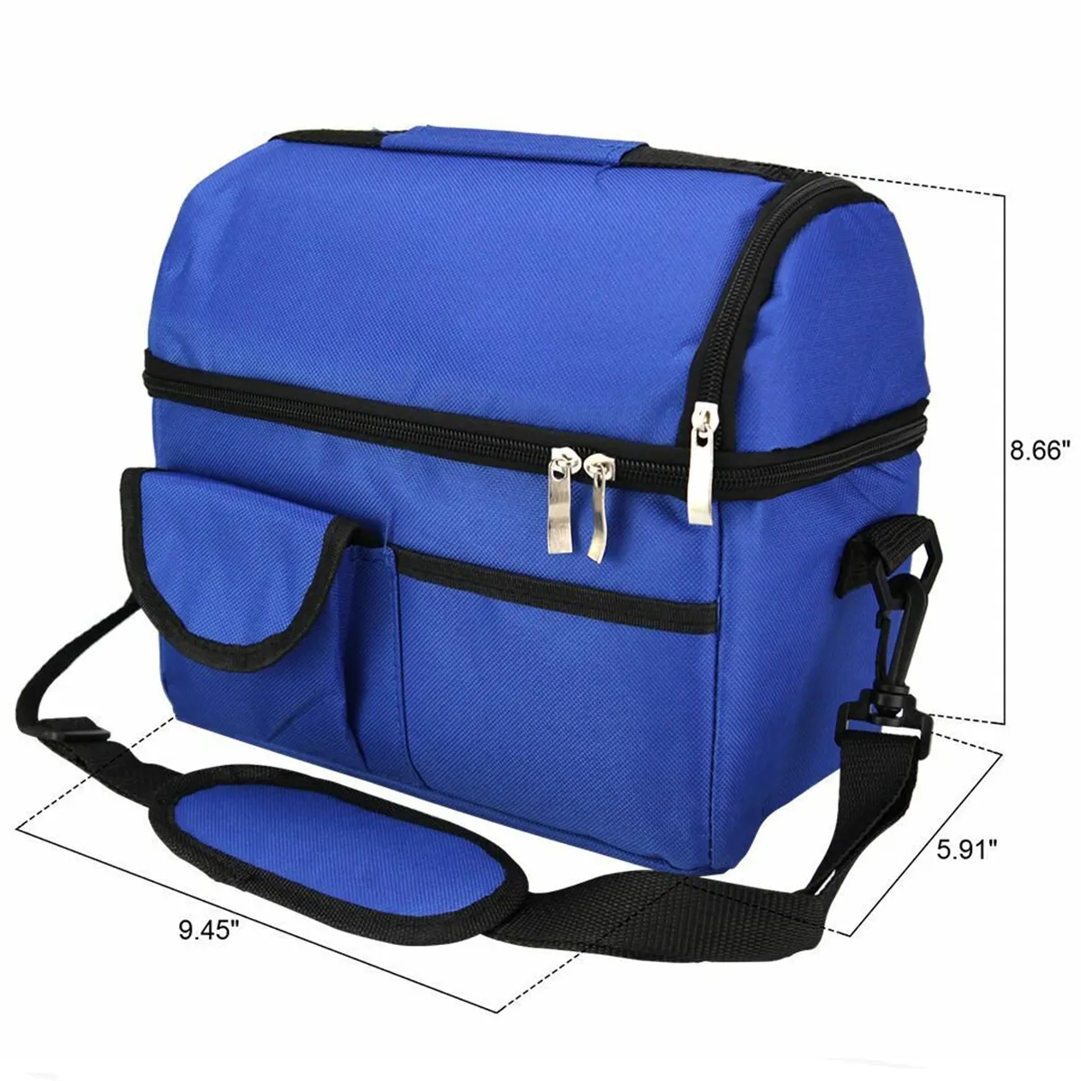Portable Insulated Cooler Lunch Bag with Side Pocket 3