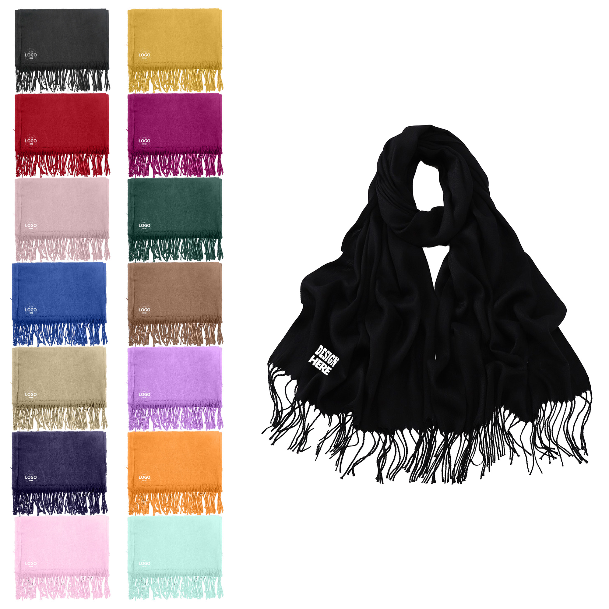 Long Solid Color Scarf 2