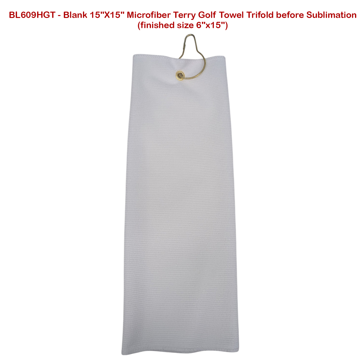 72 Hr Fast Ship - Colored Microfiber Dri-Lite Terry Golf Towel, Finished size 6x15, Trifold 5