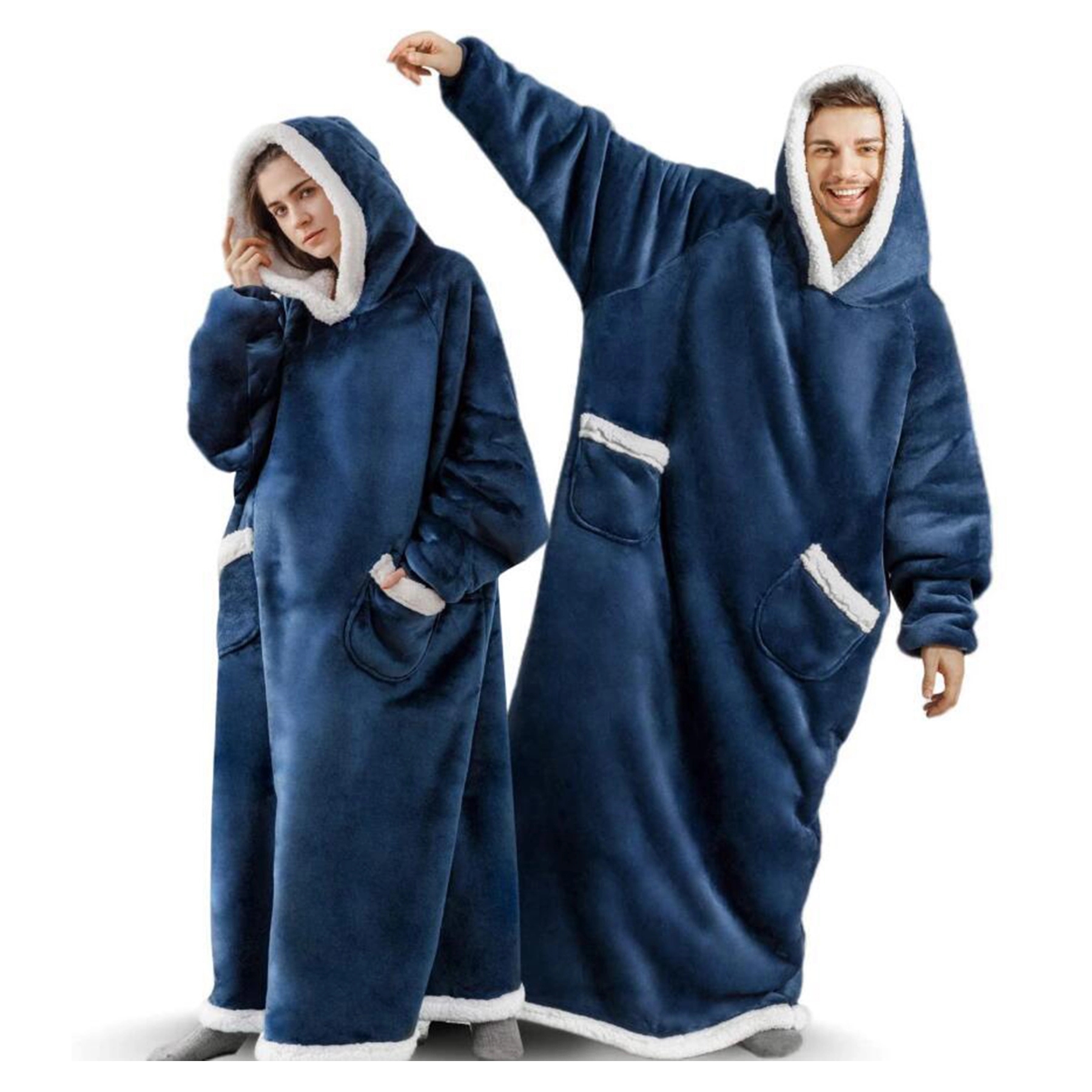 Oversized Microfiber & Sherpa Wearable Blanket 6