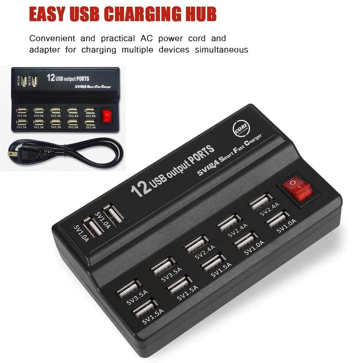 12 USB Output Ports Smart Fast Charger 1