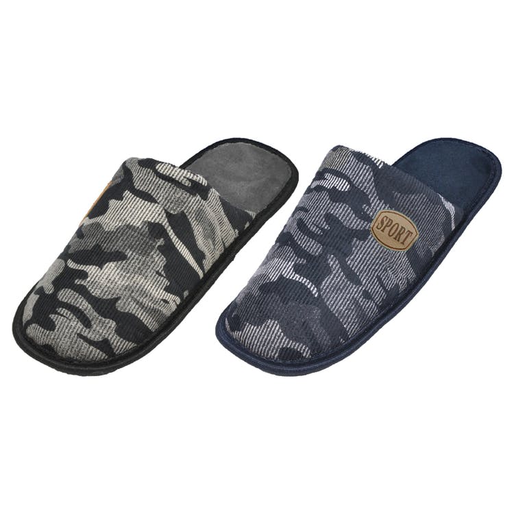 Men's Corduroy Slippers - Camo Assorted 2