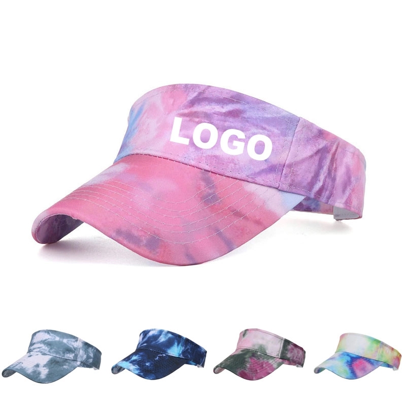 Custom tie-dyed Sun Visor Caps for Unisex 2