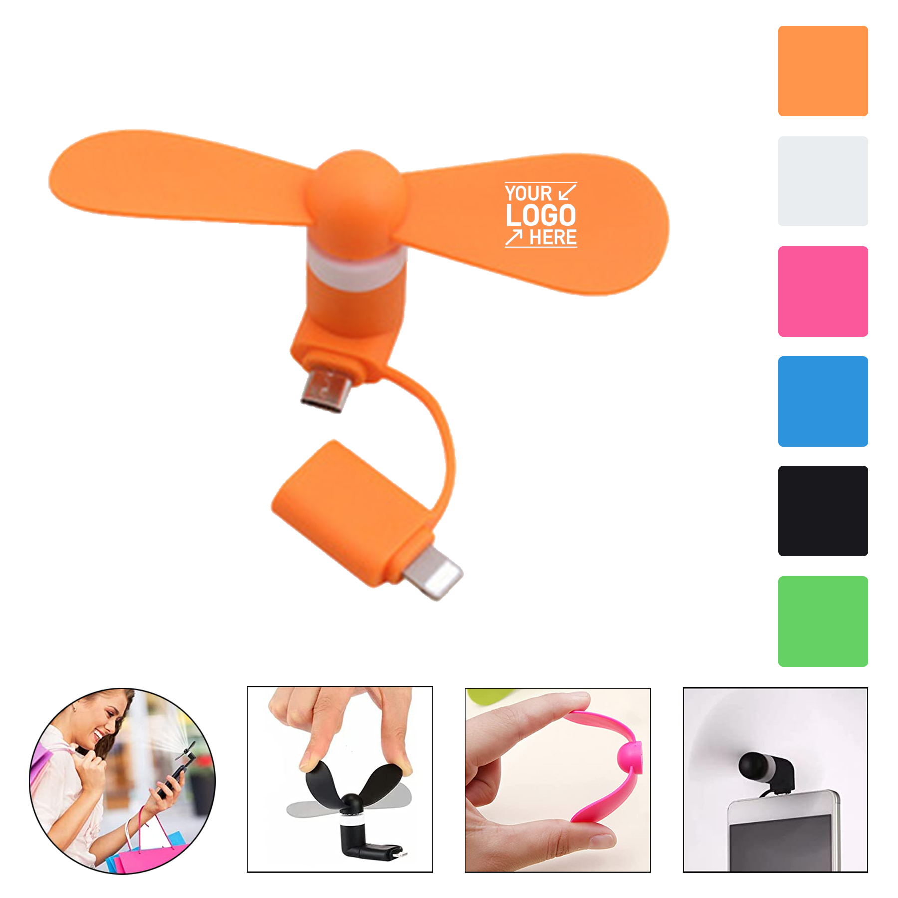 Portable 2 In 1 Mini Phone Fan 2