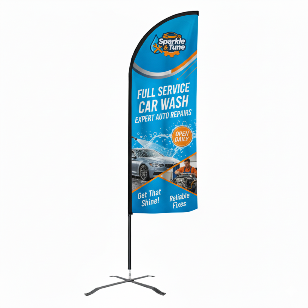 Flex Banner™ LX Feather Flag with Pole, Double-Sided 11' Outdoor Banner 6
