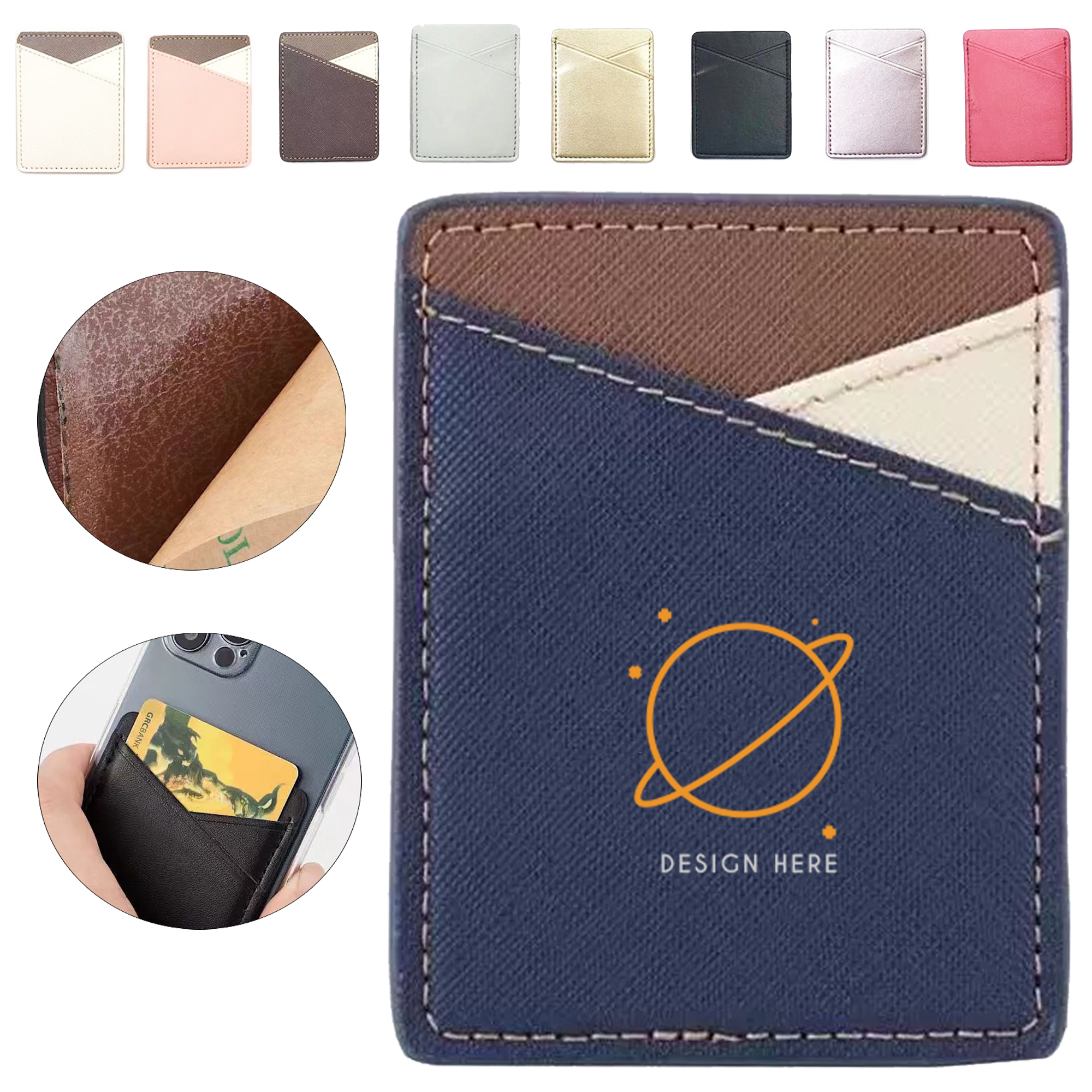 PU Leather Adhesive Card Pocket 6