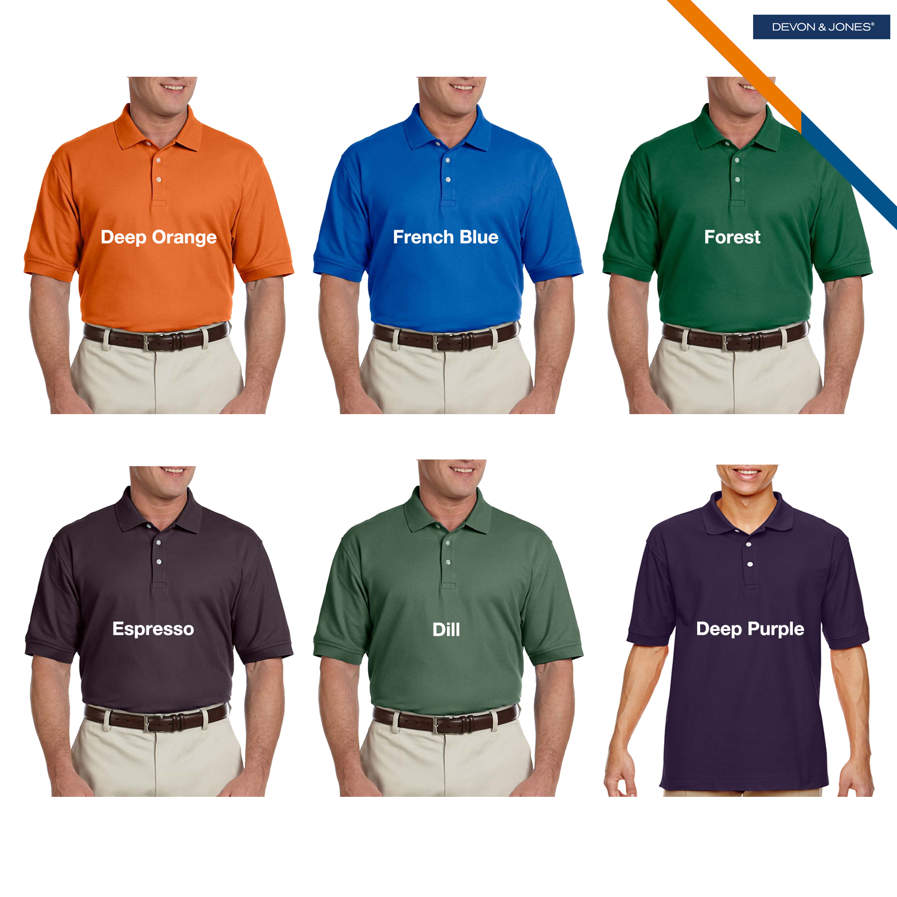 Devon & Jones® Men's Short-Sleeve Polo Shirts 3