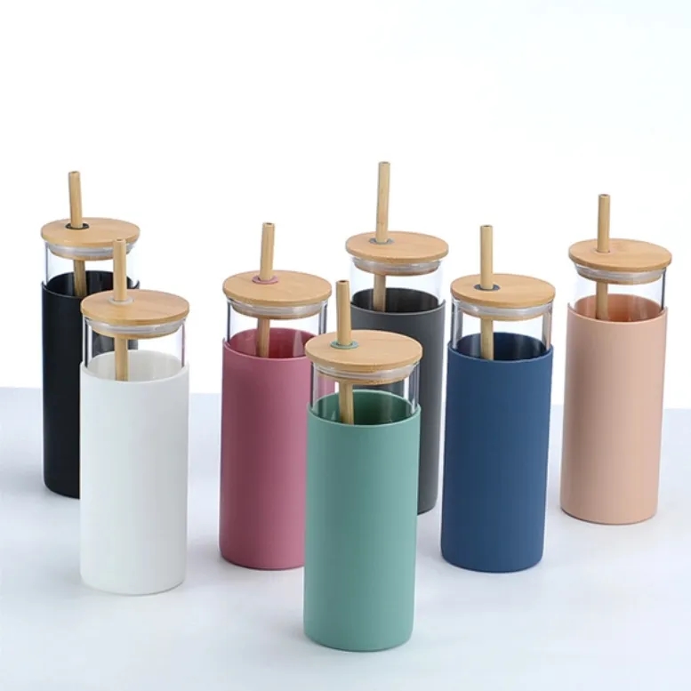 Wholesale Glass Water Tumblers with Straw, Bulk Insulated Cups for Hot & Cold Drinks 2