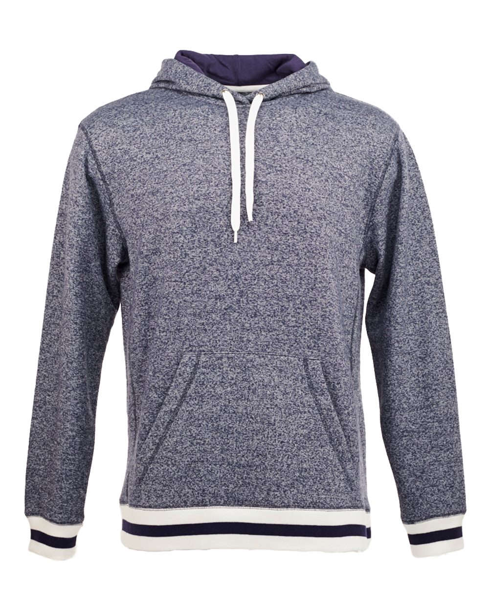 Unisex Peppered Fleece Lapover Hooded Sweatshirt - 8701 11