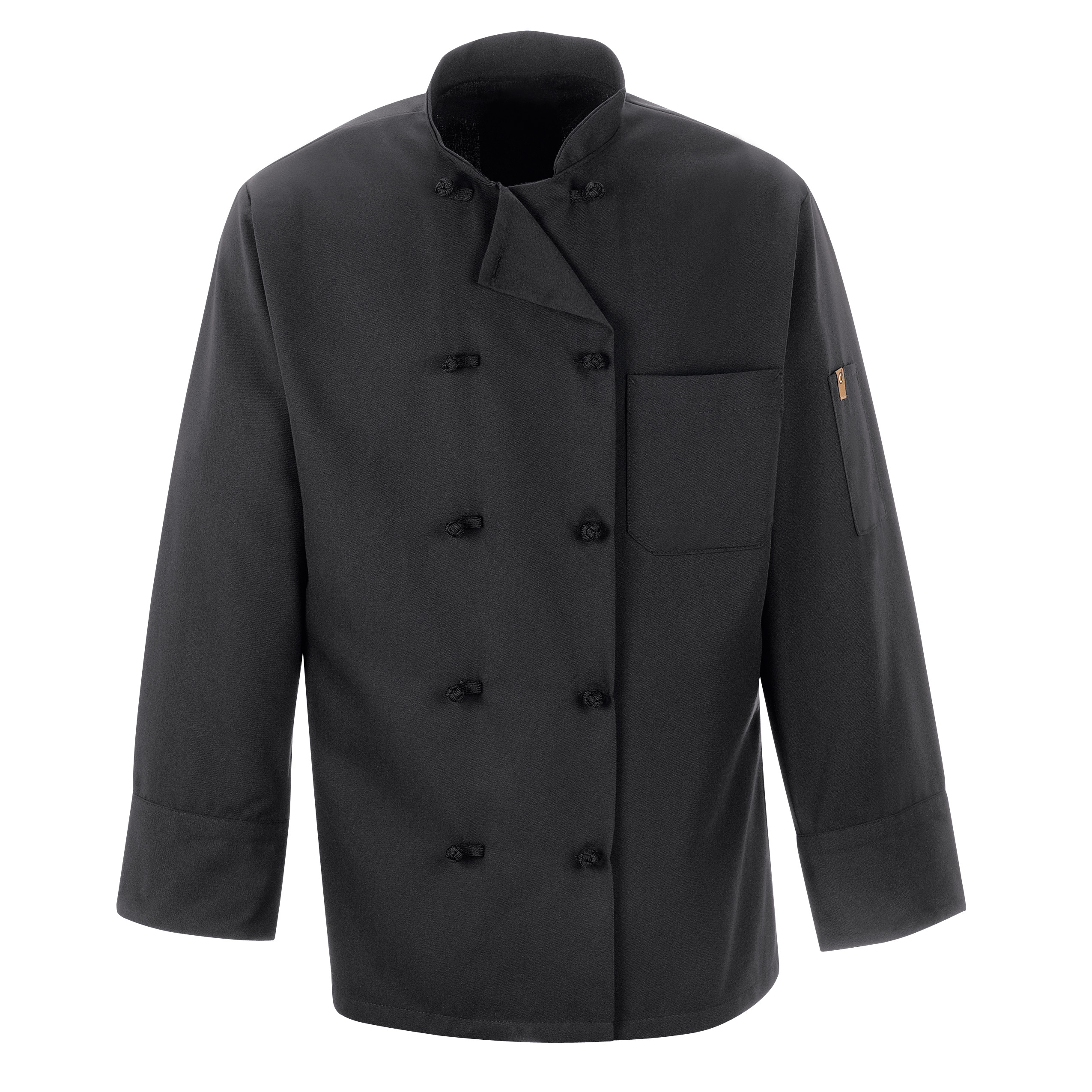 Red Kap® Black Chef Coat Ten Knot Buttons 2