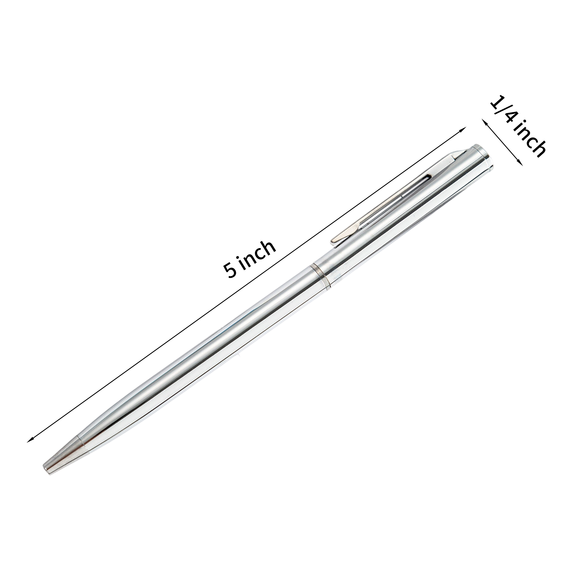 Metal Ballpoint Pen Twist Action Black Ink 5" Length 10
