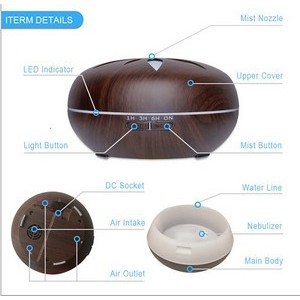 550ml Wood Grain Ultrasonic Aromatherapy Humidifier 13