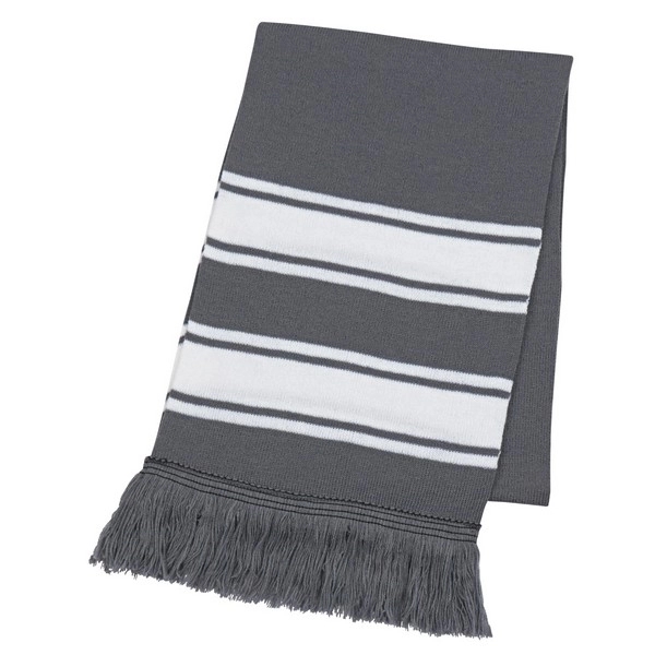 Two-Tone Knit Scarf with Fringe 5