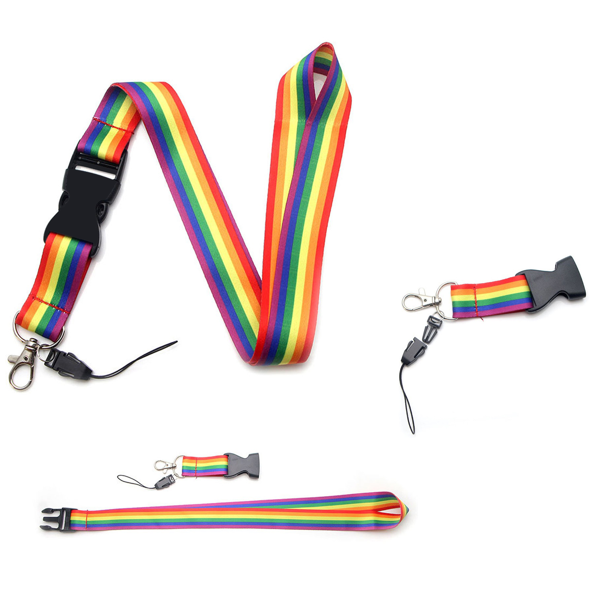 Versatile Rainbow Strap ID Key Card Lanyard 2
