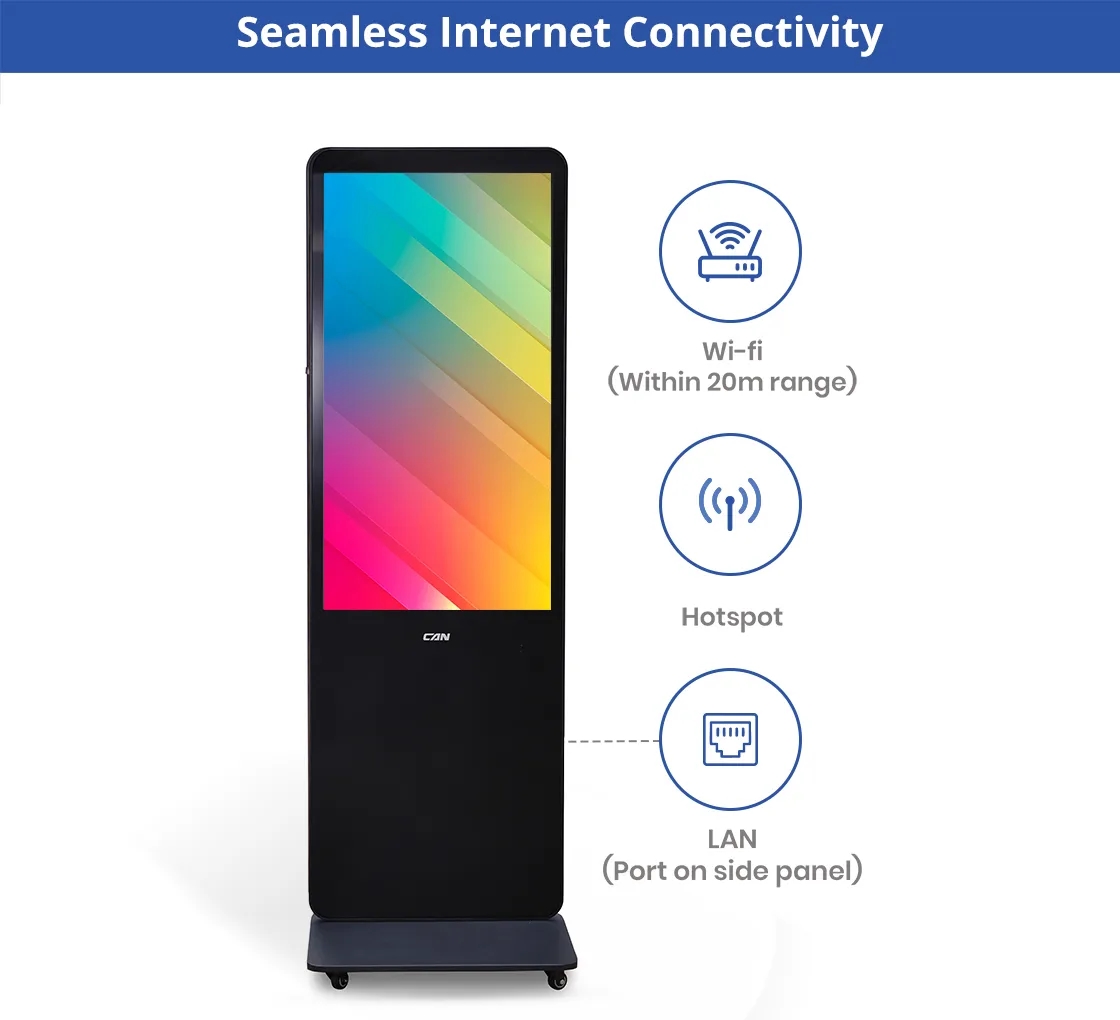 Portable LED Digital Display Signage with Wheels 55 Inch 6