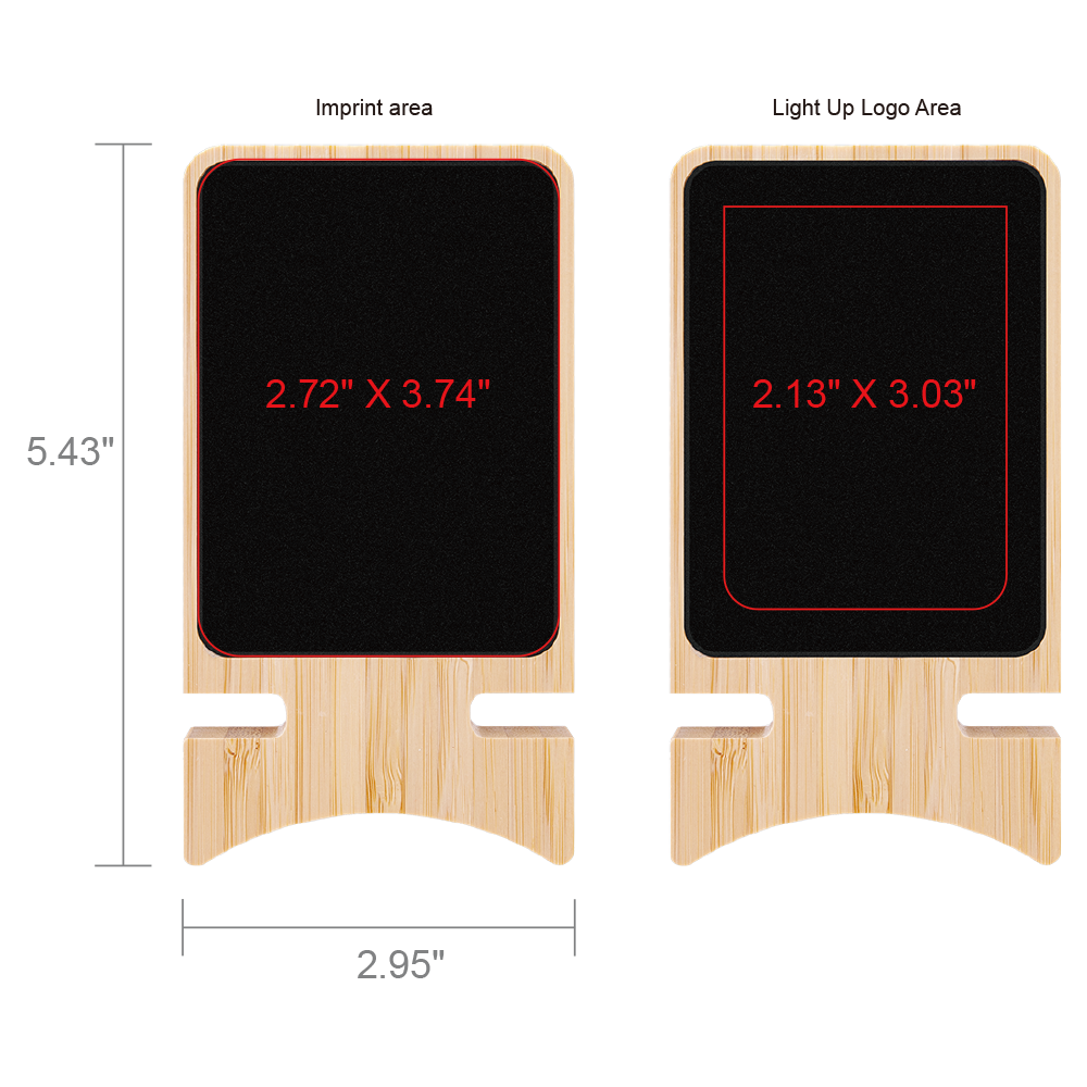Full color Light-up Bamboo Wireless Charger Stand 8