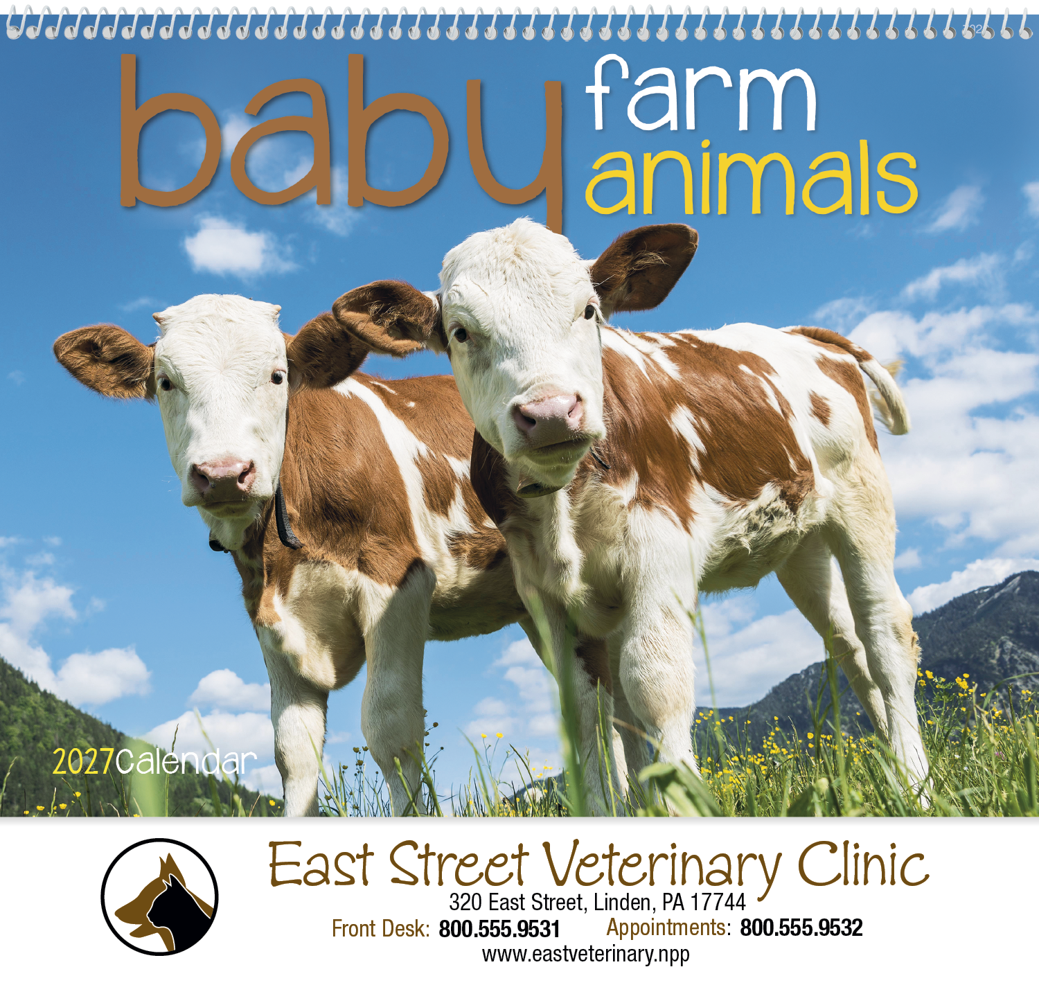 Good Value™ Baby Farm Animals - Spiral Calendar 38