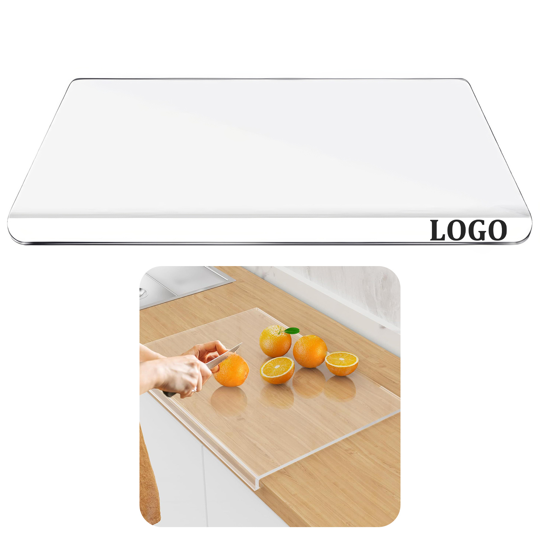 Acrylic Cutting Board with Counter Lip 2