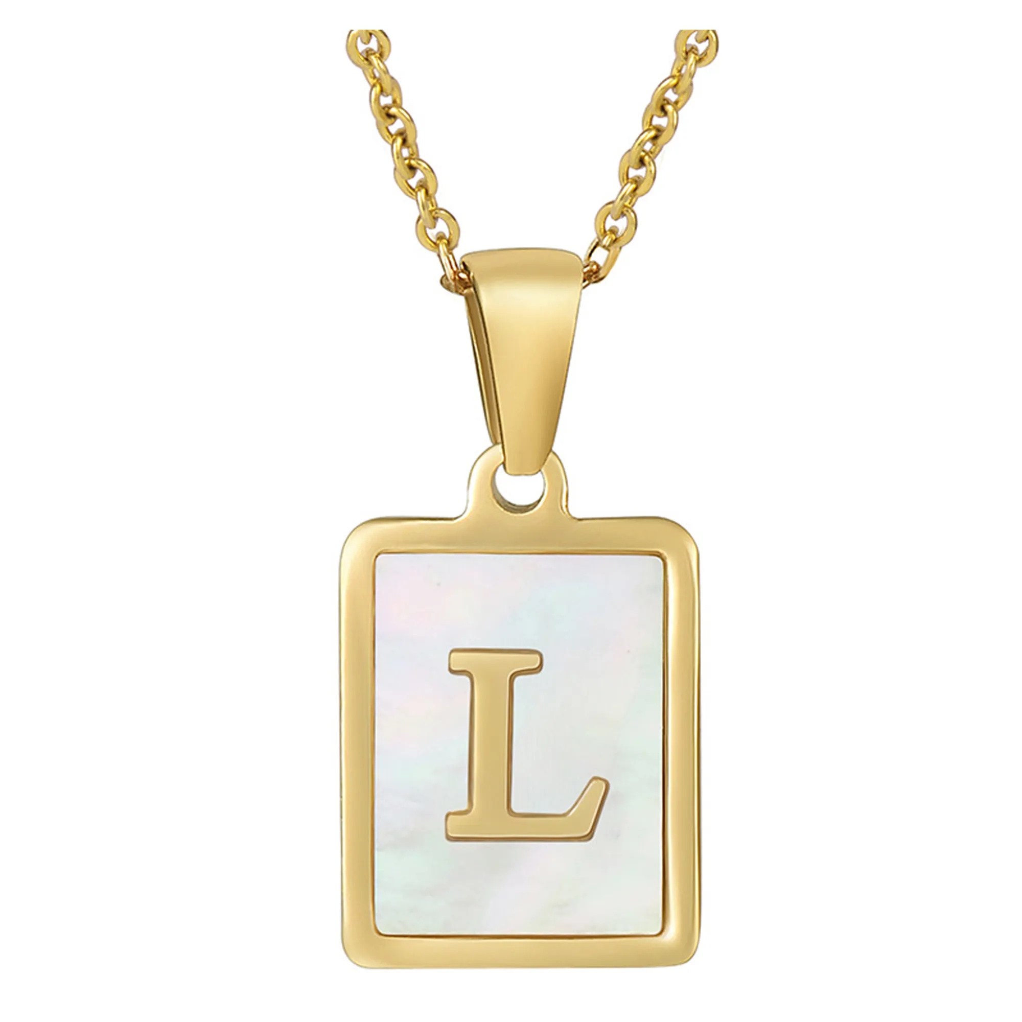 Stainless Steel Alphabet Necklace 11
