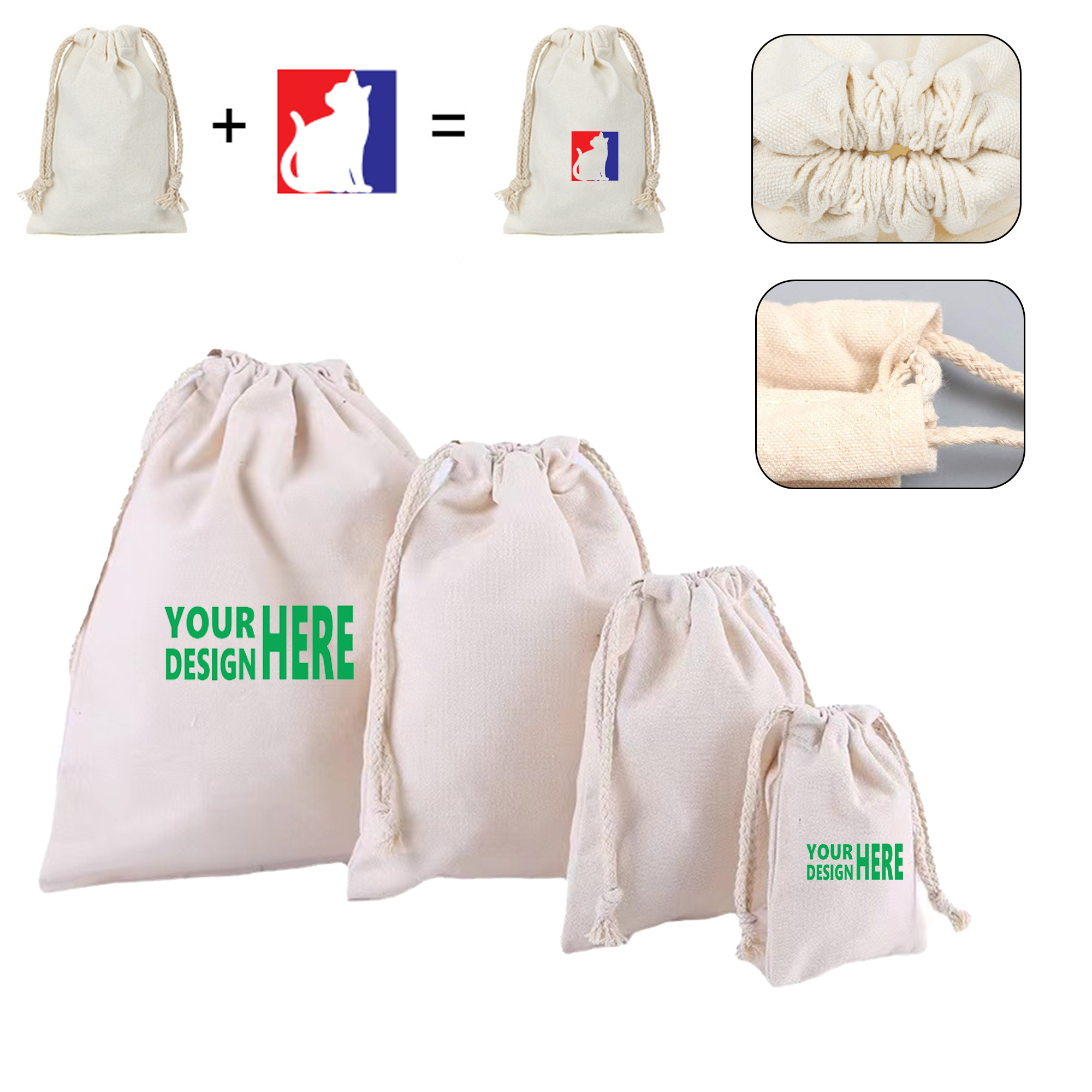 Canvas Drawstring Bag Carry Sack 3