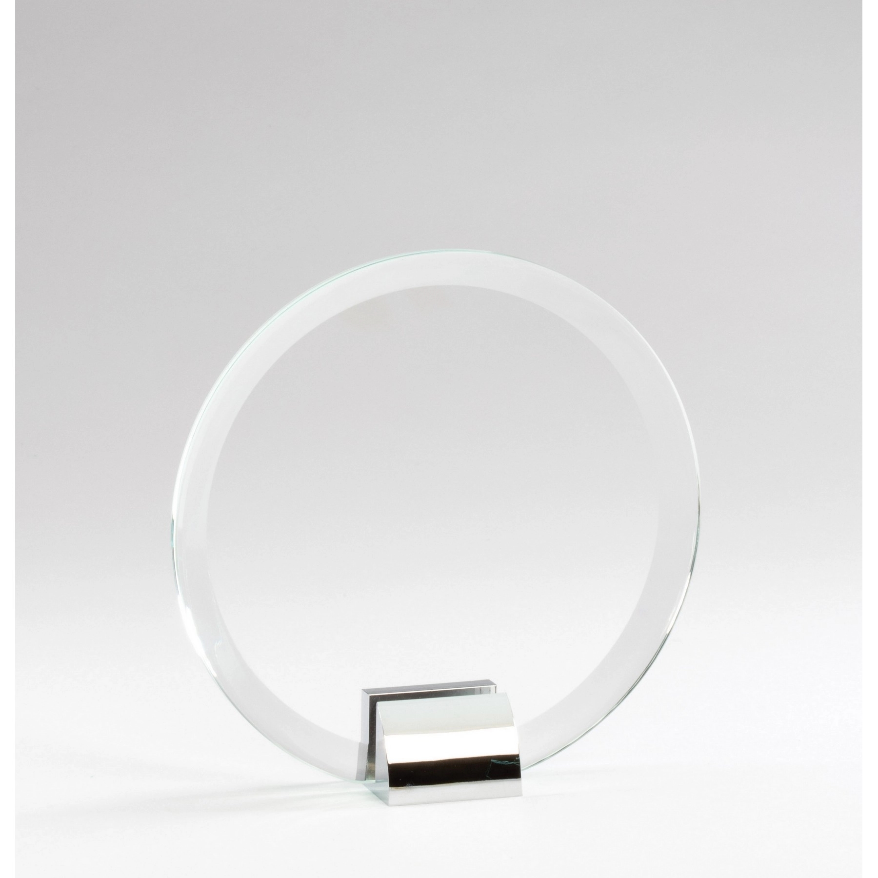 5 1/4" Circular Crystal Award On Chrome Base 2