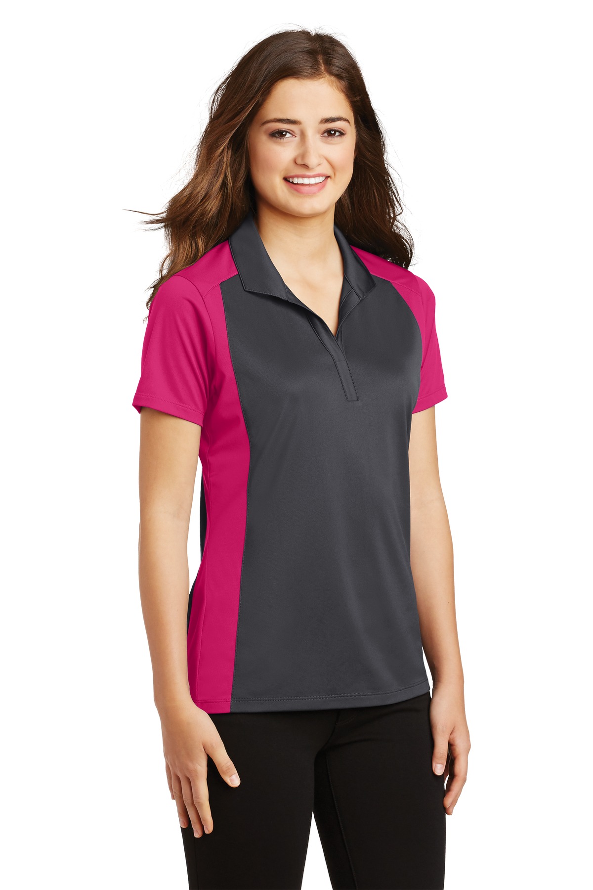 Sport-Tek Women's Colorblock Micropique Sport-Wick Polo. LST652 4
