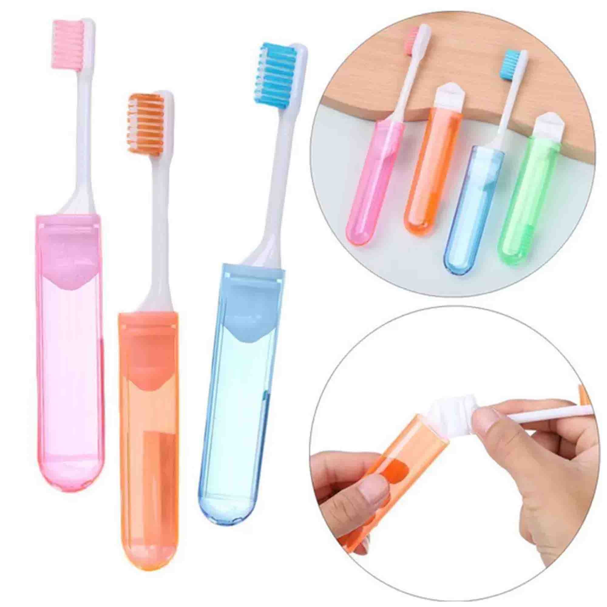 Foldable Travel Toothbrush Folding Soft Medium Bristles 1