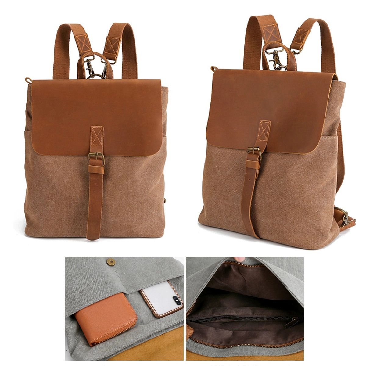 Canvas One Shoulder Crossbody Backpack 3