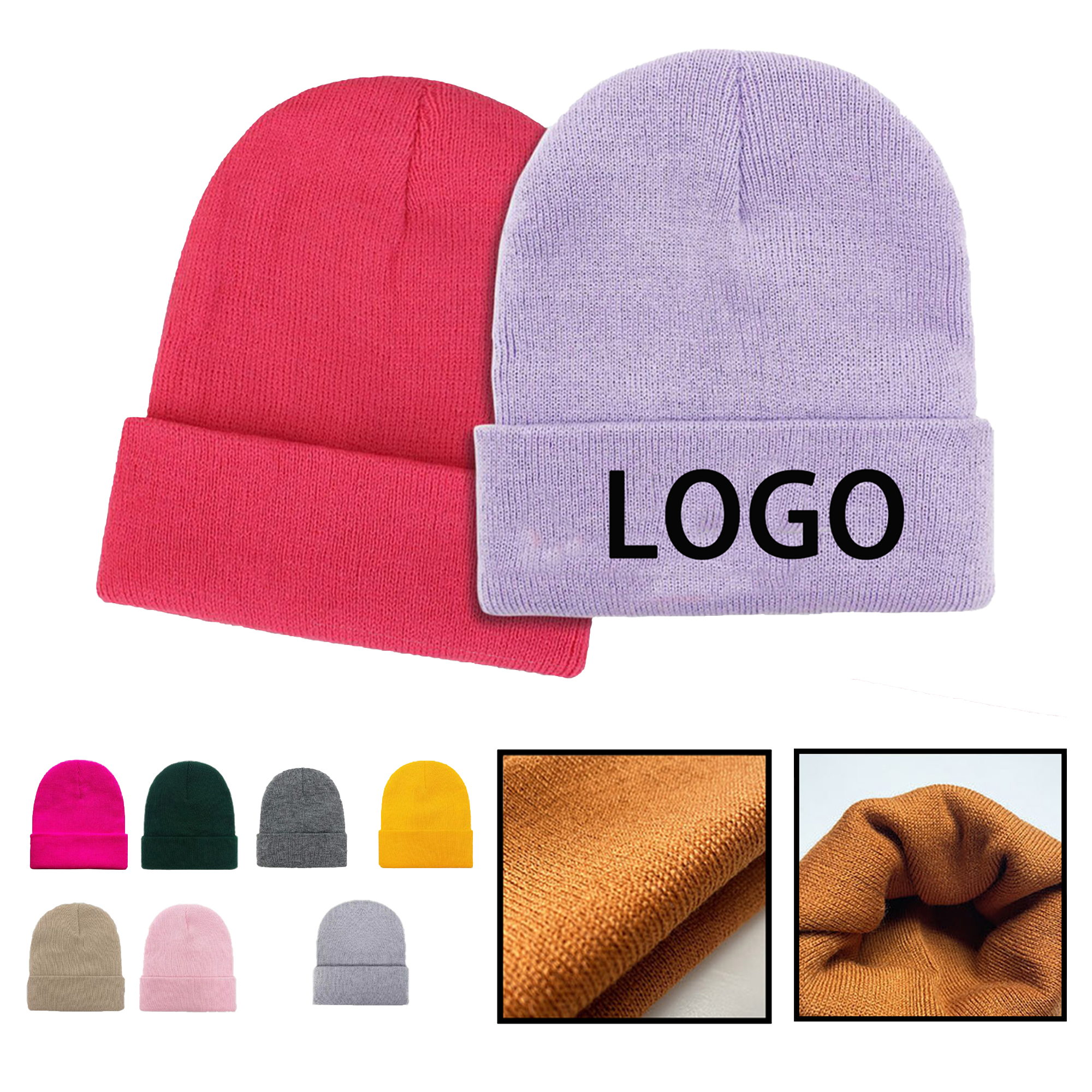 Warm Embroidered Knit Hat 2