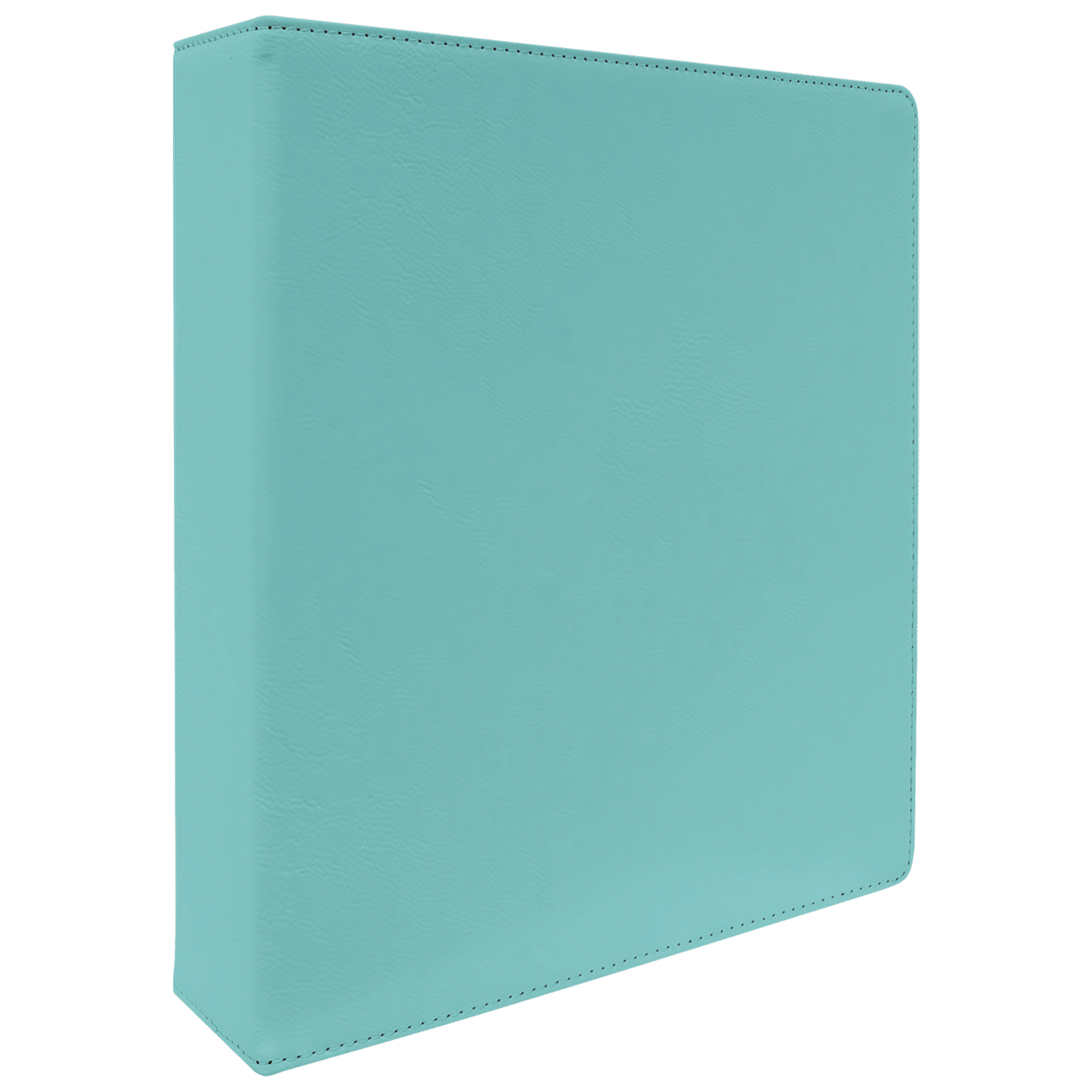 11" x 11 " Teal Leatherette 3-Ring Binder w/ 2" Slant D-Rings 3