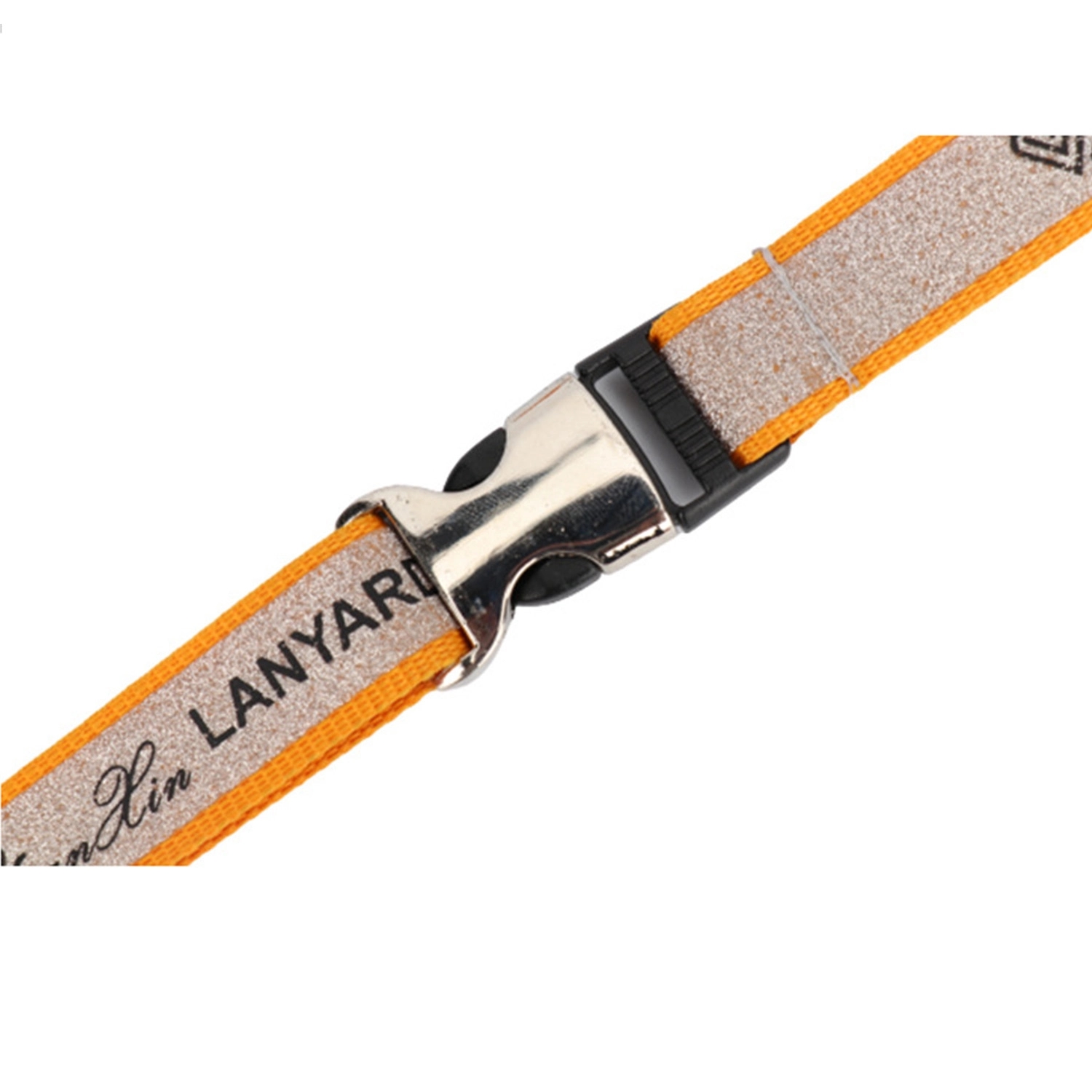 3/4" Glittered Lanyard W/ Oval Hook & Metal Release Buckle 5