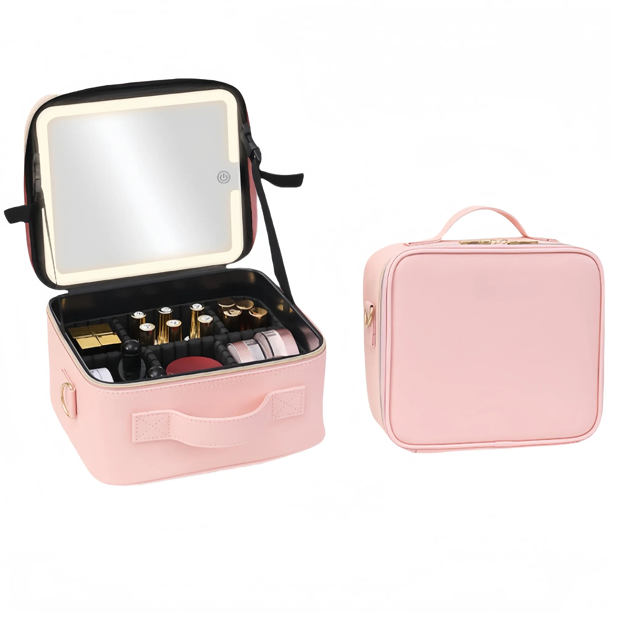 Professional Light Mirror Integrated Makeup Bag 6