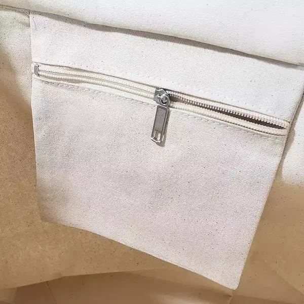 Extra large Zip-top Canvas Boat Tote With Pocket 2