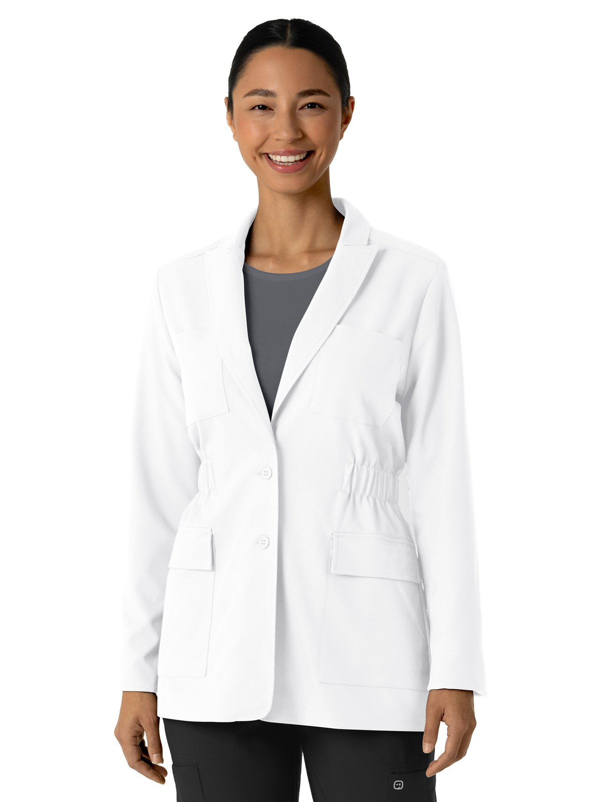 Wink Layers - Women's Blazer Short Lab Coat 5