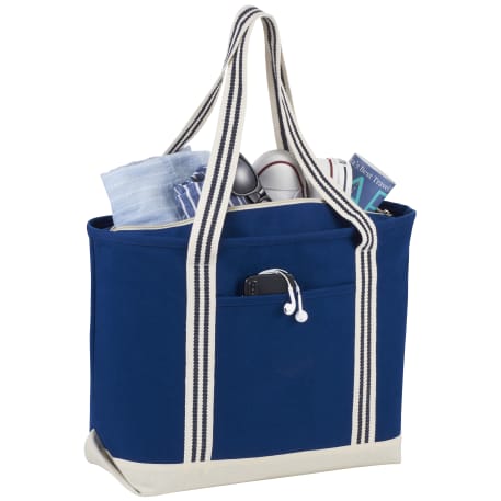 Atlantic Stripe 20oz Cotton Zippered Tote 30