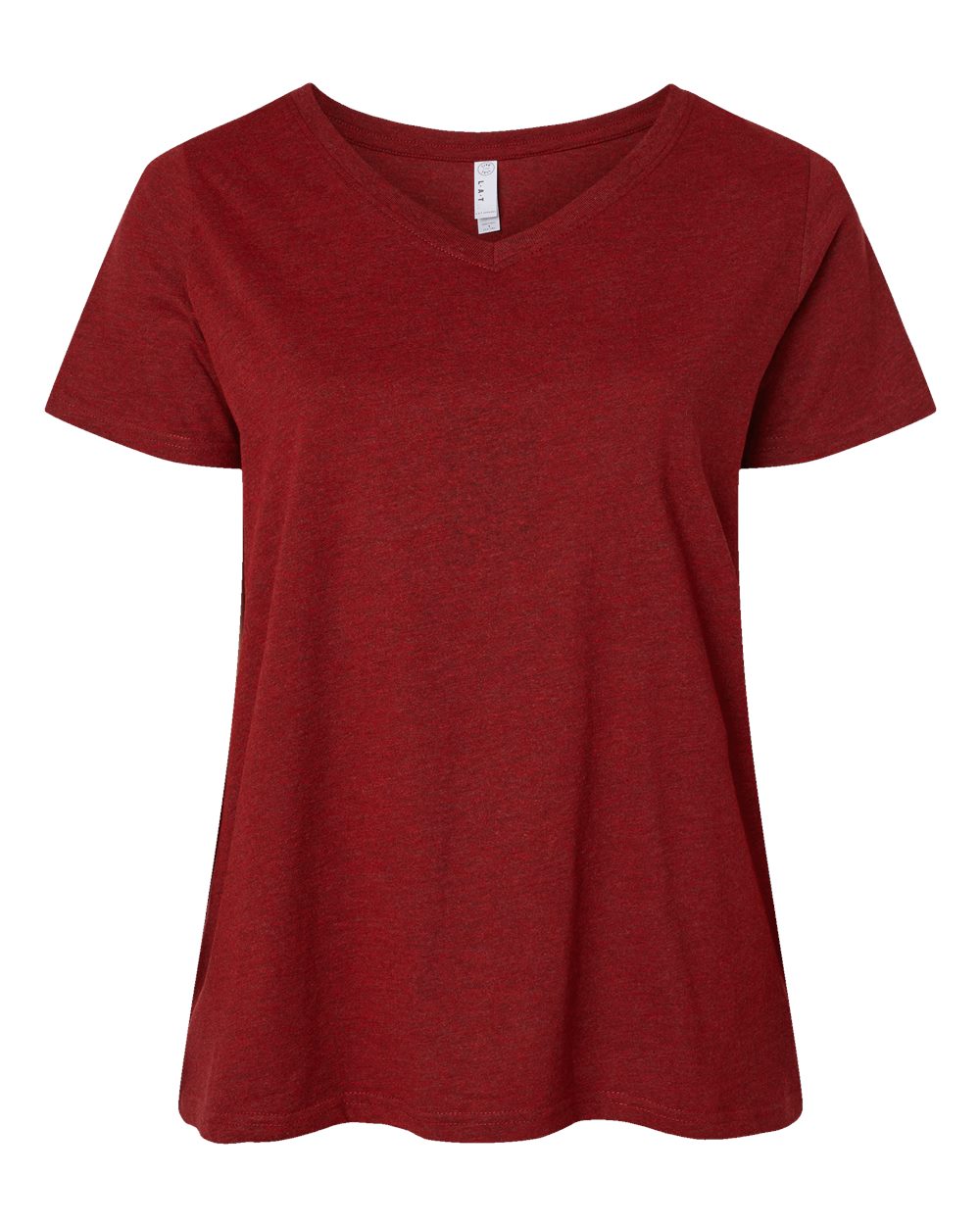 Women's Curvy Collection Fine Jersey V-Neck Tee - 3817 65