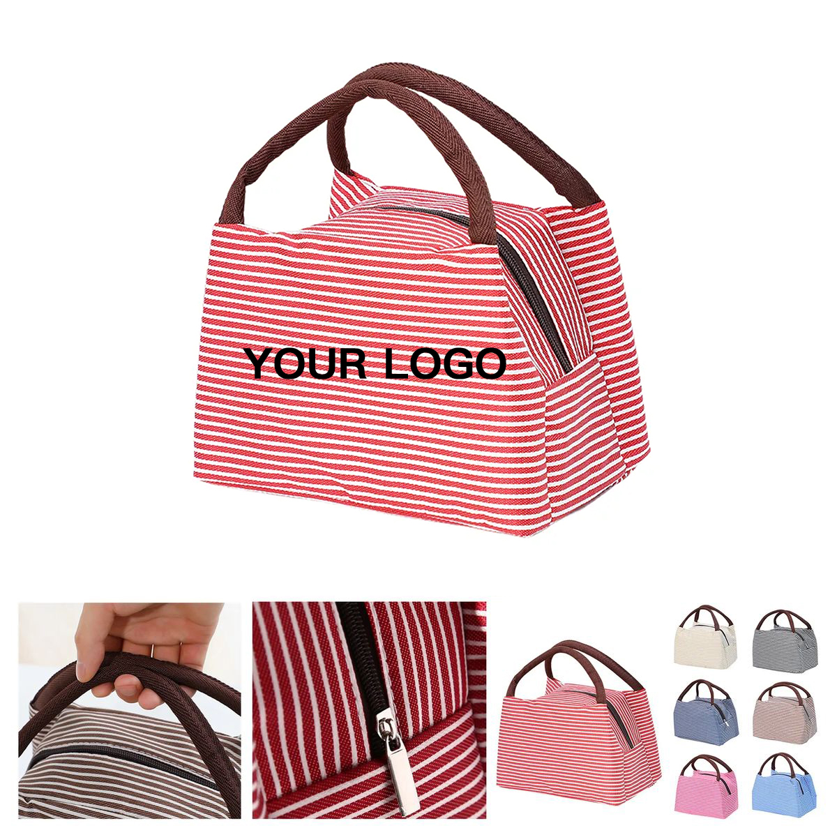 Insulated Lunch Bag with Striped Design 5