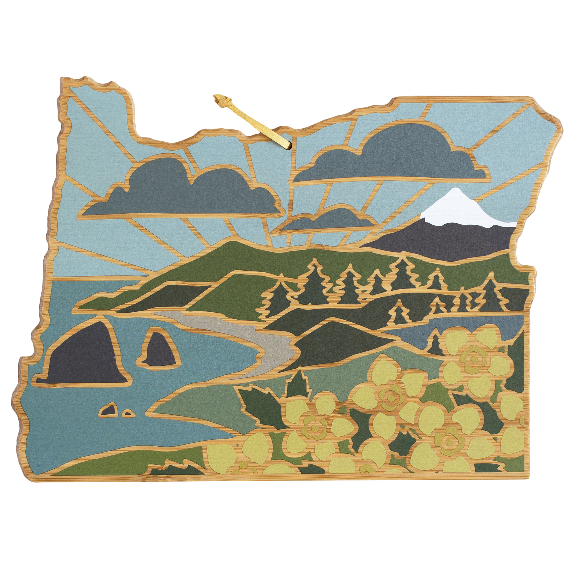Oregon State Shaped Cutting and Serving Board with Artwork by Summer Stokes