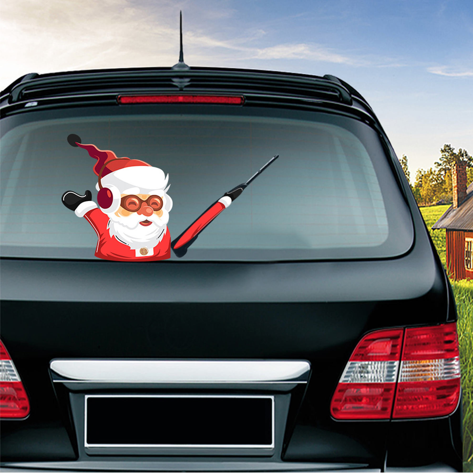 Christmas Decor Rear Decal Waving Arm Wiper Stickers 3