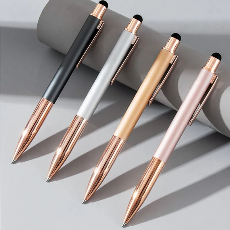Engraved Mineral Aria Pen with Rose Gold Trim 1